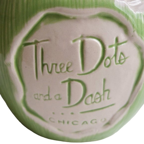 Tiki Farm Young Coconut Mug Three Dots and a Dash Chicago Green Ceramic 2016 - Picture 5 of 5